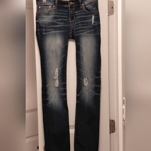 BKE Women's Distressed Dark Wash Blue Jeans Size 25